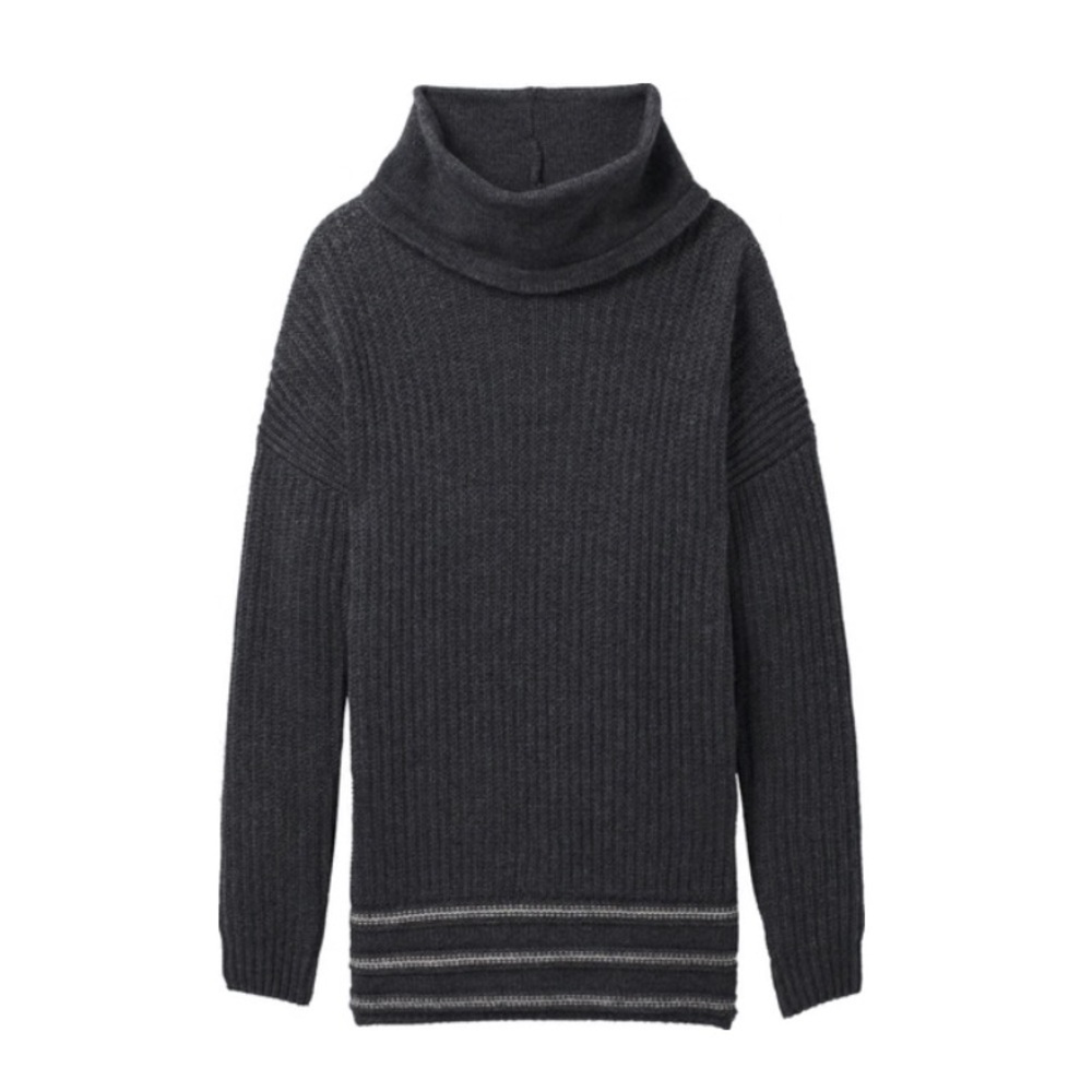 prAna Funen Loop Cowl Neck Knit Wool Blend Tunic Sweater